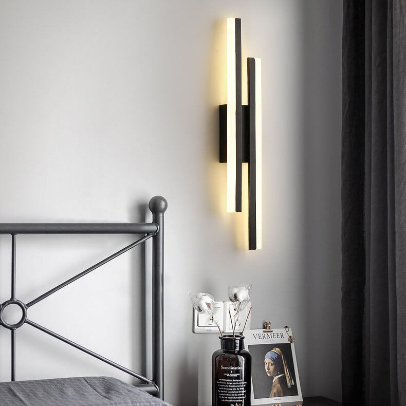 Sleek Black Iron Acrylic LED Wall Sconce Lamp for Contemporary Spaces