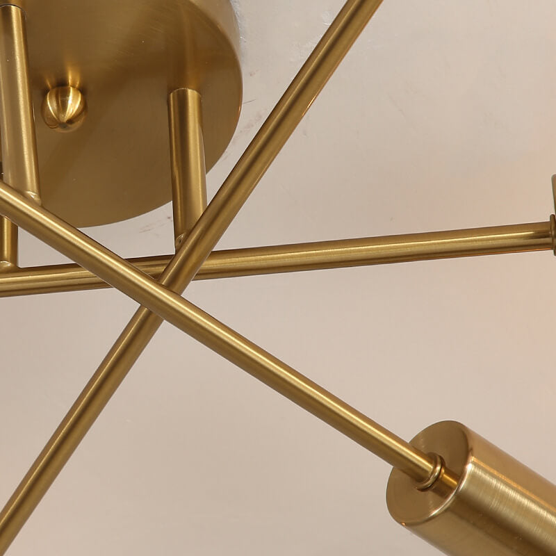 Elegant Gold Finish 6-Light Glass Shade Chandelier for Luxurious Spaces