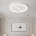 Sleek Black Iron & Resin LED Flush Mount Ceiling Light for Bedroom