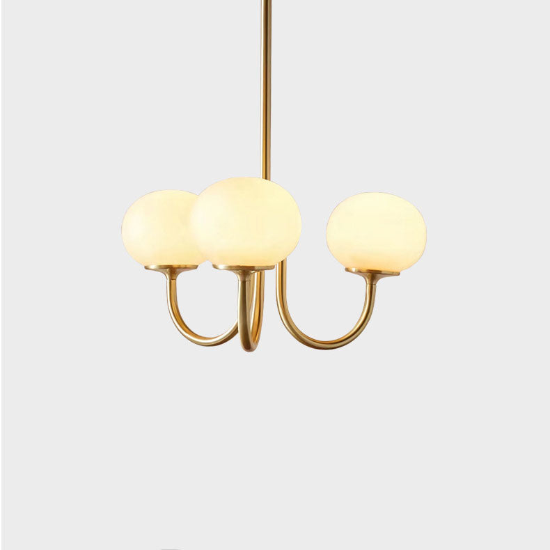 Elegant Traditional French Iron & Glass 3-Light Chandelier for Living Room