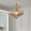 Traditional Copper Teardrop Chandelier - 4/6/10 Light for Living Room
