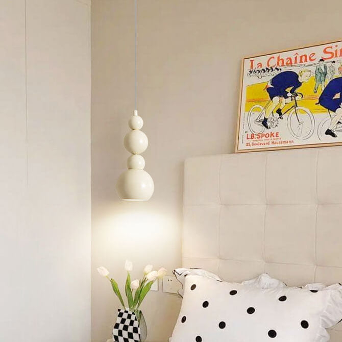 Elegant Cream Iron Gourd Chandelier Skewers for Dining Room Lighting
