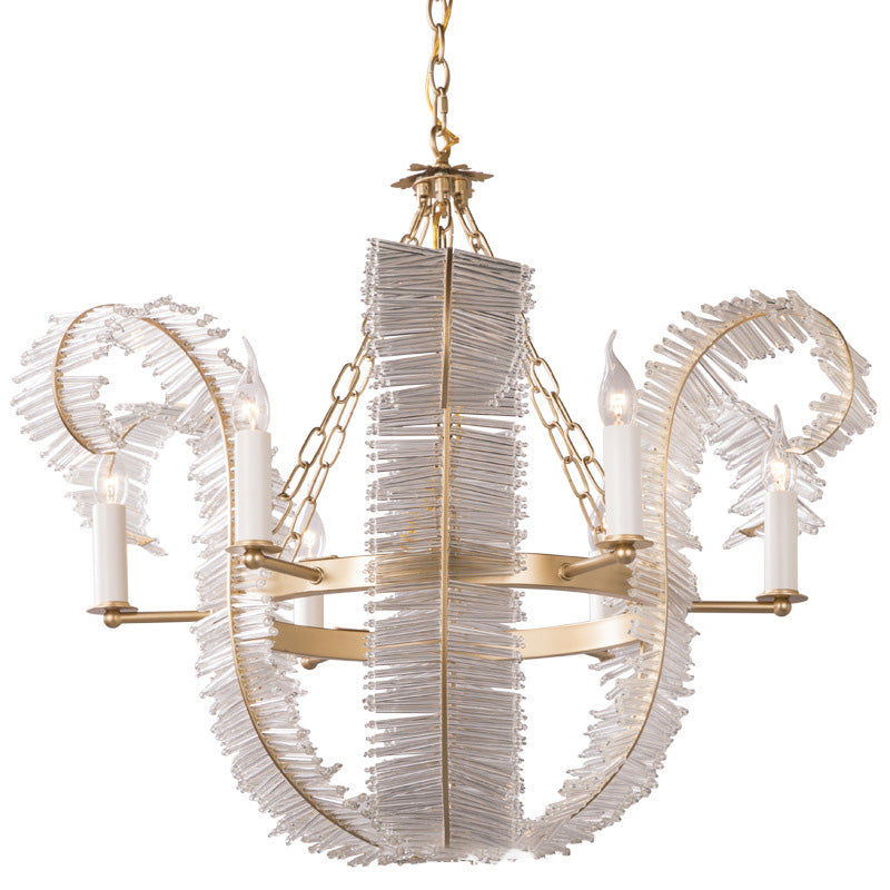 Vintage Iron Banana Leaf Chandelier 4/6-Light Fixture for Living Room