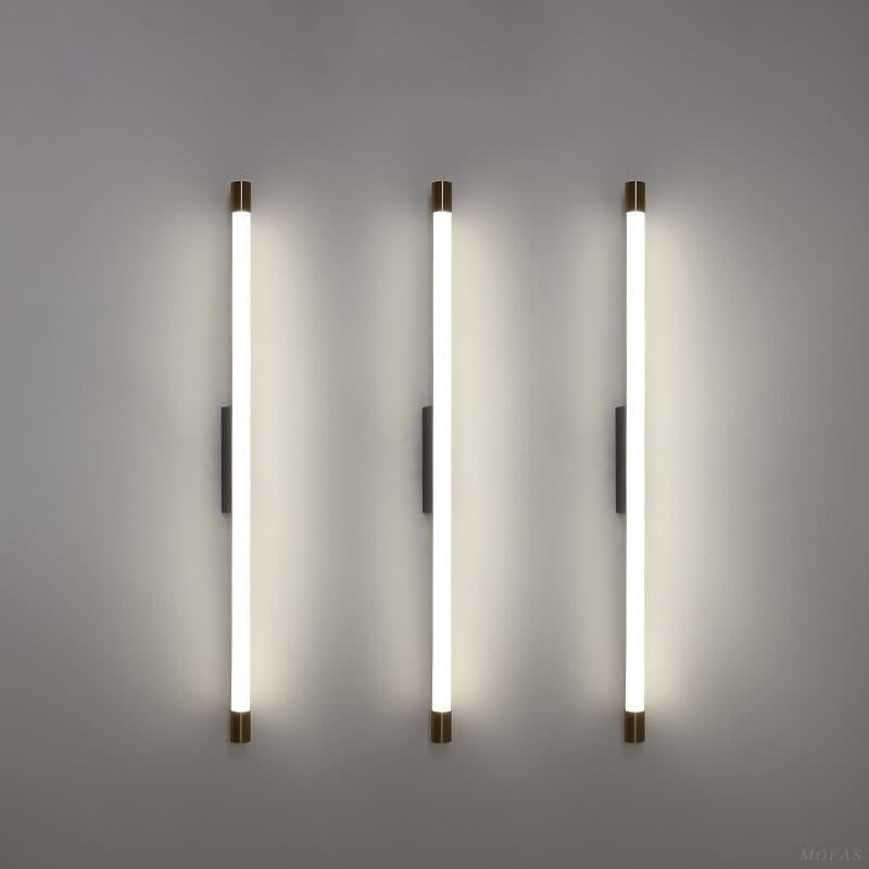 Minimalist Aluminum LED Wall Sconce Lamp in Thin Tube Design for Living Room