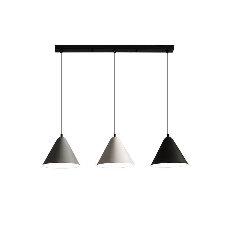 Nordic Black Wrought Iron 3-Light Horn Chandelier for Dining Room