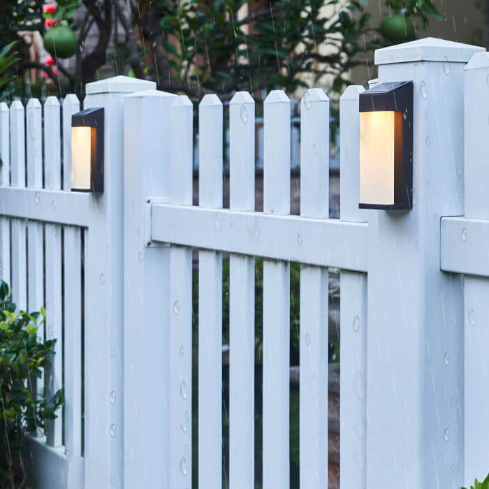 Modern Frosted Glass Solar LED Wall Sconce Light for Outdoor Spaces
