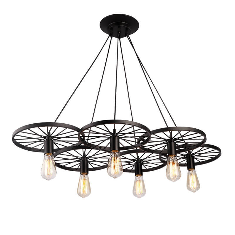 Vintage Industrial Wrought Iron 1/3/6-Light Chandelier for Loft Spaces