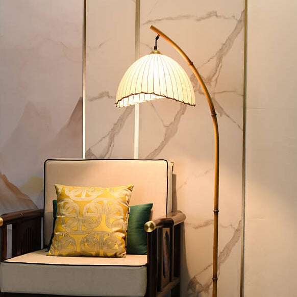 Vintage Bamboo Pole Floor Lamp with Warm Light for Living Room Decor