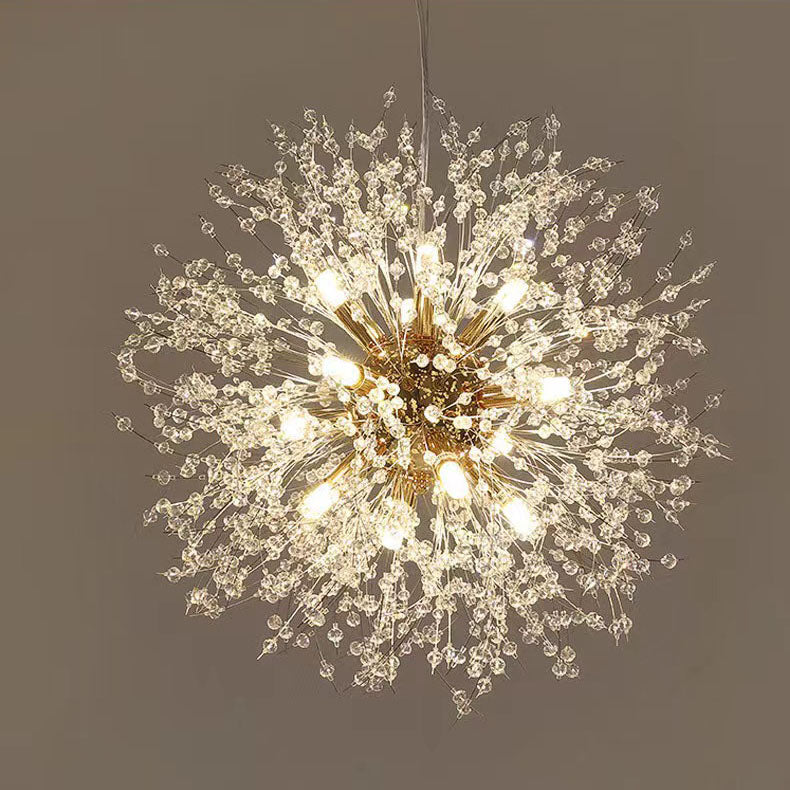 Scandinavian Style Dandelion Crystal Chandelier for Bedroom Lighting