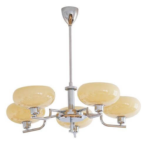 Traditional Vintage Milk White Glass Dome Chrome 3/5 Light Chandelier