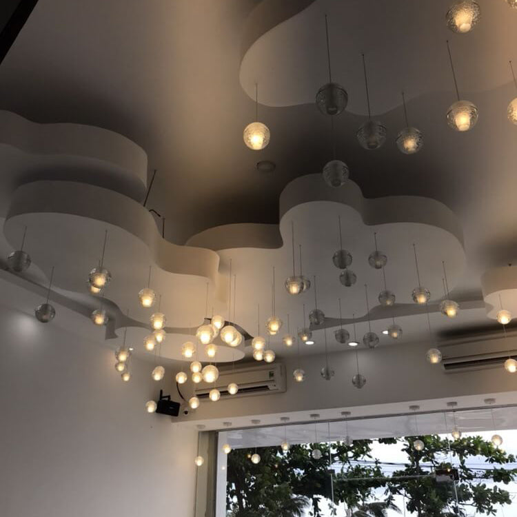 Modern Crystal Orb LED Chandelier Pendant for Luxurious Staircase Decor