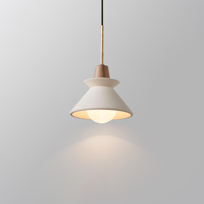 White Cement Nordic Minimalist Tapered Pendant Light for Modern Spaces