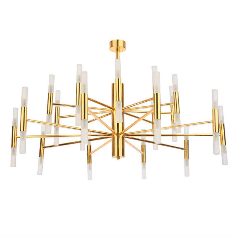 Nordic Style Black Wrought Iron Chandelier Pendant for Bedroom Décor