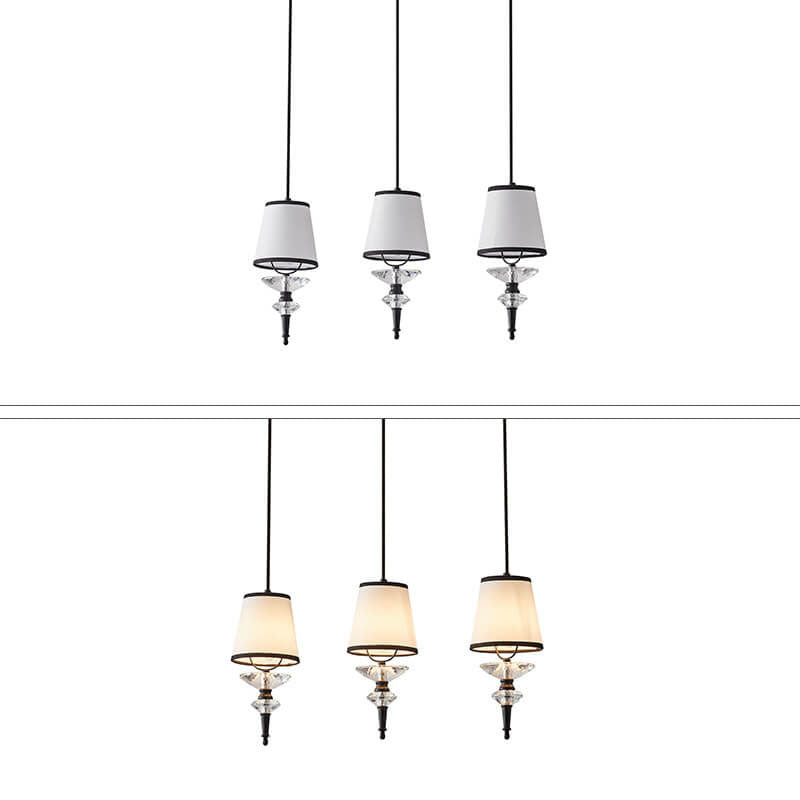 Antique-Style Clear Glass Metal Island Chandelier Light for Kitchen