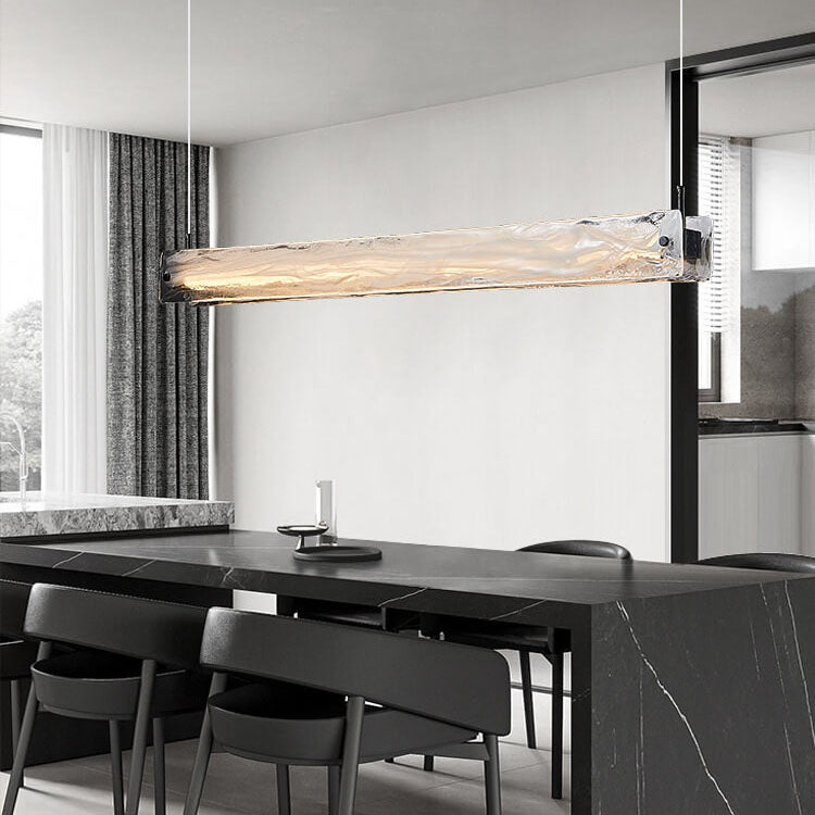Modern Clear Glass LED Chandelier Pendant Light for Kitchen Island