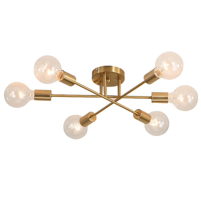 Elegant Gold Finish 6-Light Glass Shade Chandelier for Luxurious Spaces