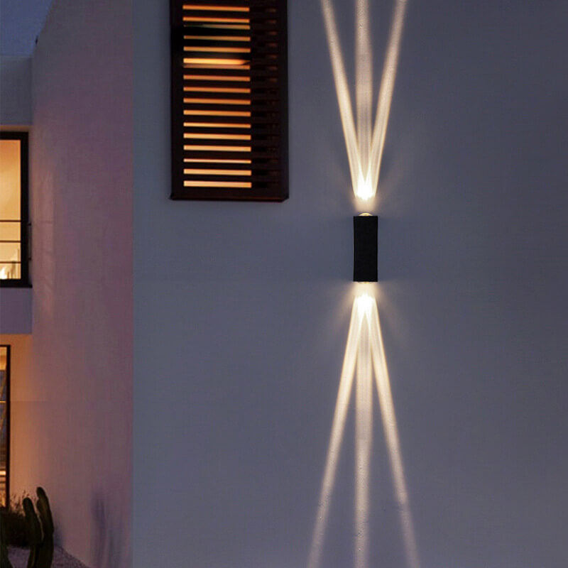 Contemporary Silver Aluminum Double-Headed LED Wall Sconce for Patio