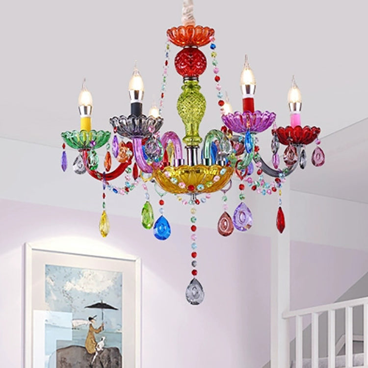 Elegant Black Crown Iron and Glass Crystal Chandelier for Dining Room