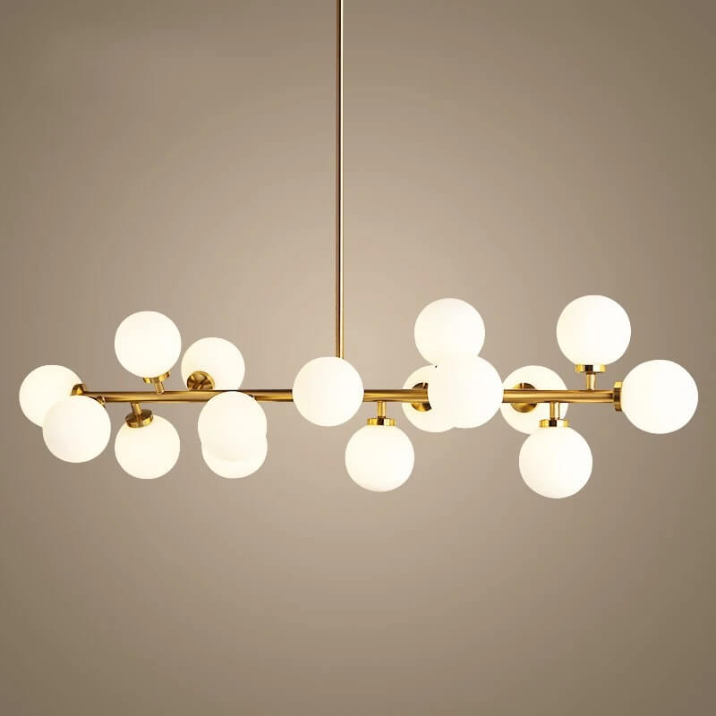 Contemporary Black Iron and Glass 16-Light Chandelier for Dining Rooms