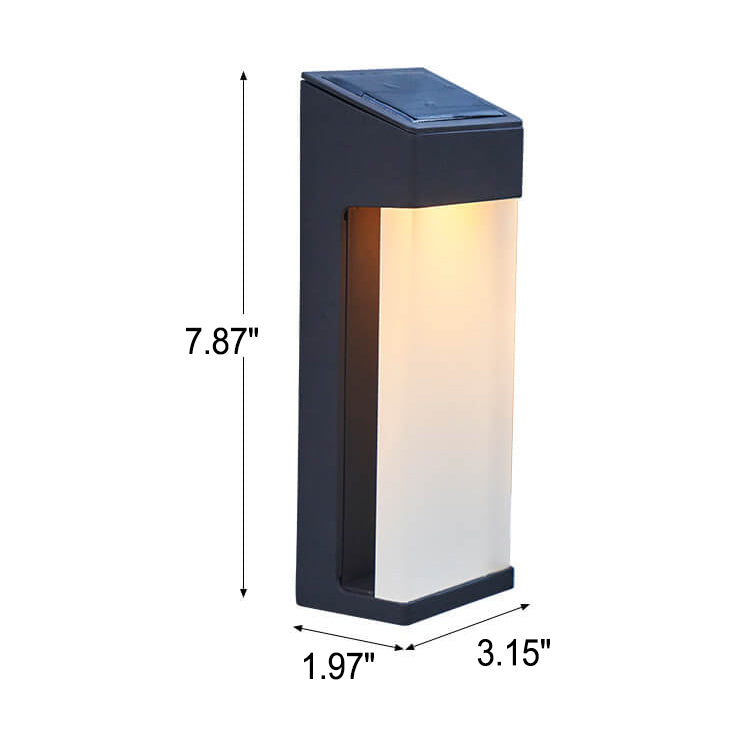 Modern Frosted Glass Solar LED Wall Sconce Light for Outdoor Spaces