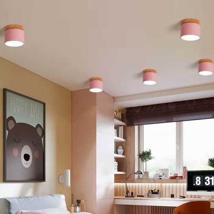 Elegant Scandinavian Solid Color LED Flush Mount Ceiling Light for Home