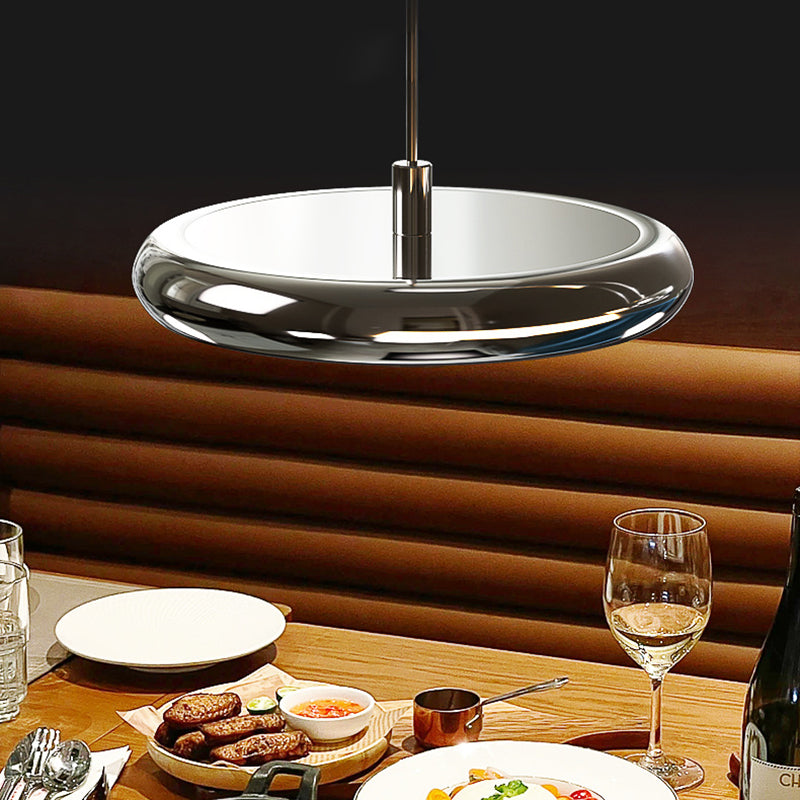 Sleek Stainless Steel LED Island Chandelier for Modern Living Room Design
