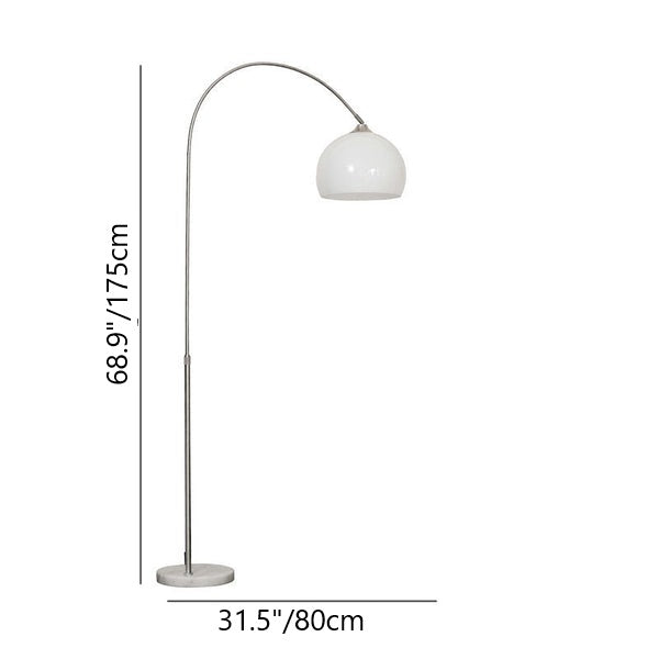 Contemporary Acrylic Globe Shade Fishing Rod Floor Lamp for Living Room
