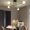 Nordic Minimalist Black Iron 4/6/8-Light Chandelier for Kitchen Island