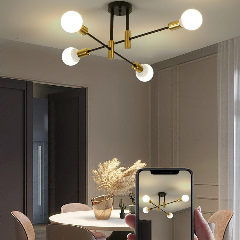 Nordic Minimalist Black Iron 4/6/8-Light Chandelier for Kitchen Island