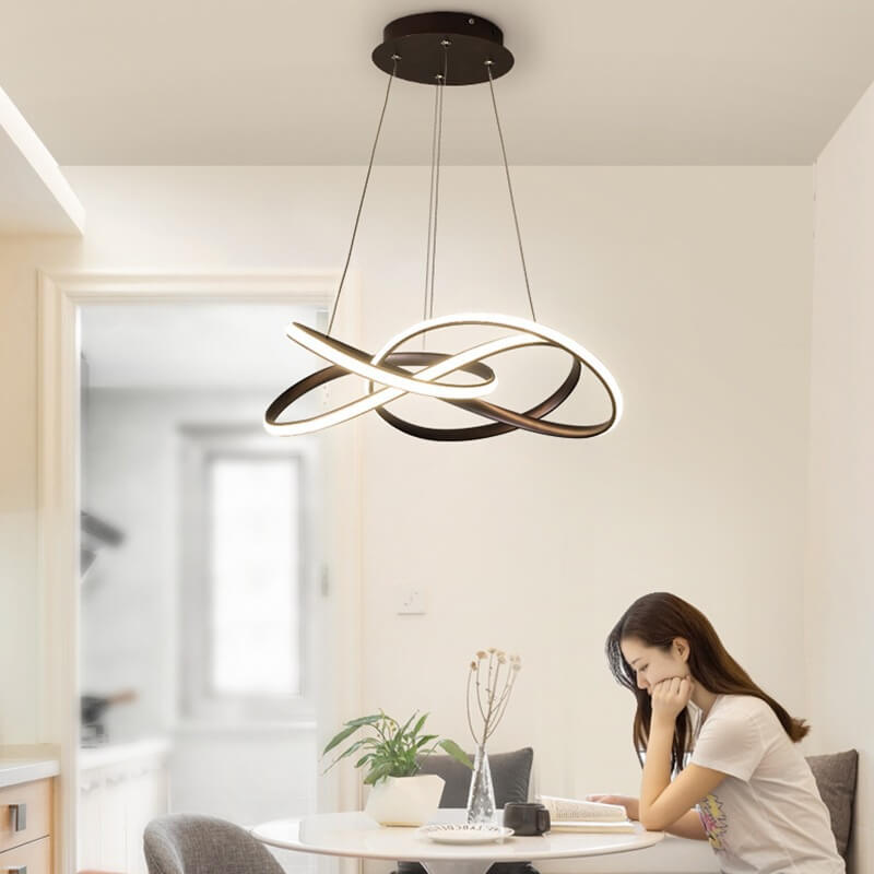Modern White Aluminum Acrylic LED Chandelier for Living Room Decor