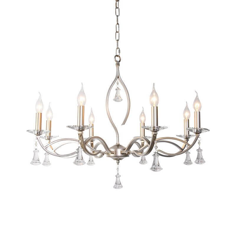 Elegant Gold Iron Frame Crystal Chandelier for Modern Living Spaces