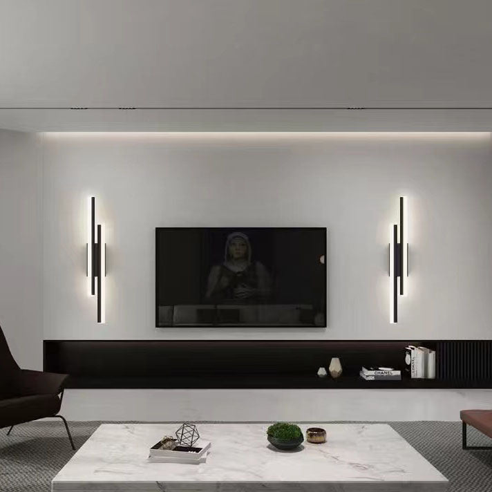 Sleek Black Iron Acrylic LED Wall Sconce Lamp for Contemporary Spaces