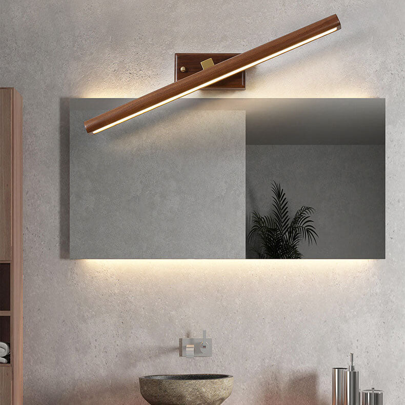 Nordic Beechwood Copper LED Vanity Wall Sconce for Bathroom & Living Room