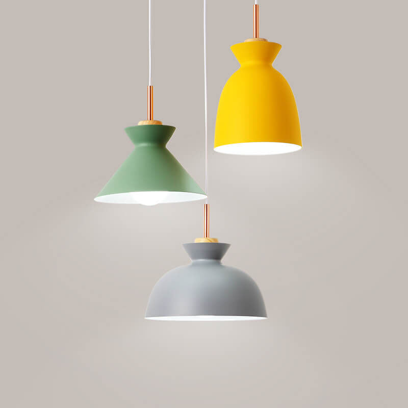 Contemporary Nordic Metal Macaron 3-Light Chandelier for Dining Room