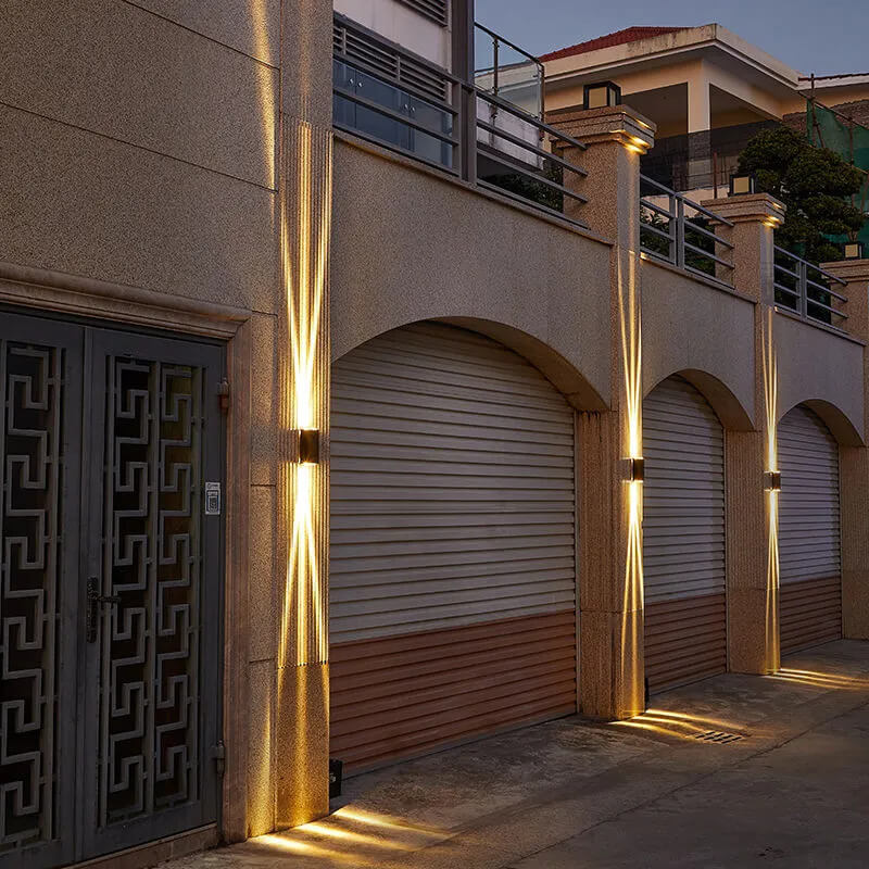 Sleek Silver Aluminum Rectangular LED Outdoor Wall Sconce for Patios