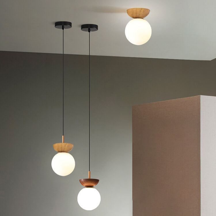 Contemporary Glass Iron Orb Semi-Flush Mount Light for Living Room