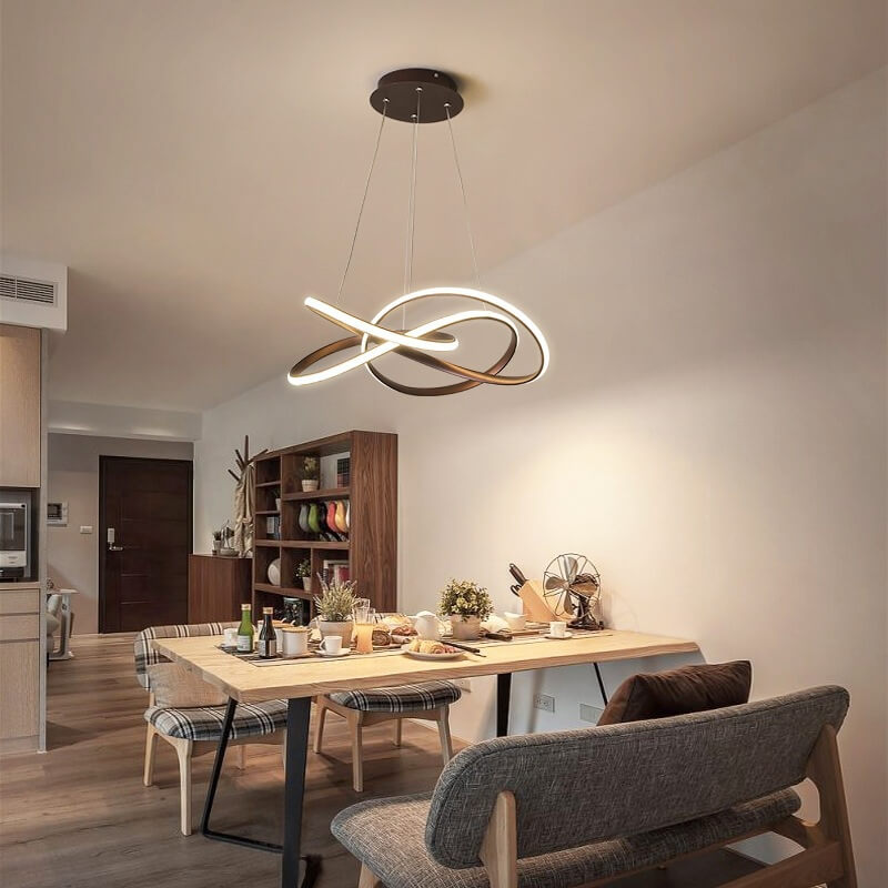 Modern White Aluminum Acrylic LED Chandelier for Living Room Decor