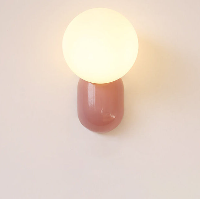 Chic Macaron Cream Resin 1-Light Wall Sconce Lamp for Modern Décor