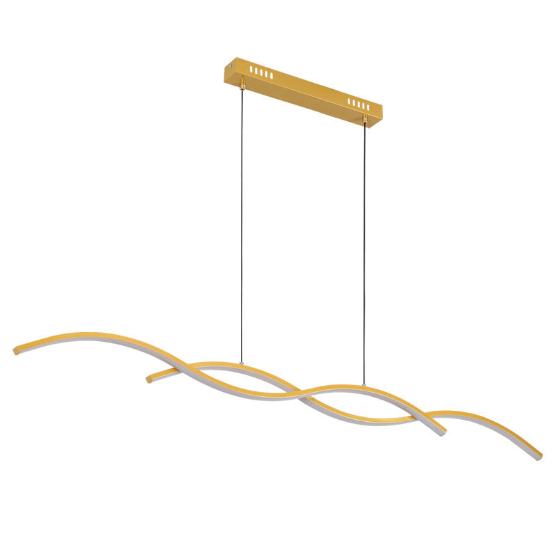 Nordic Minimalist LED Chandelier with Wave Design for Dining Room