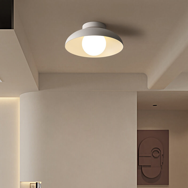 Nordic Wabi-Sabi Iron & Glass Semi-Flush Mount Light for Living Room