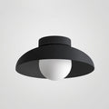Nordic Wabi-Sabi Iron & Glass Semi-Flush Mount Light for Living Room