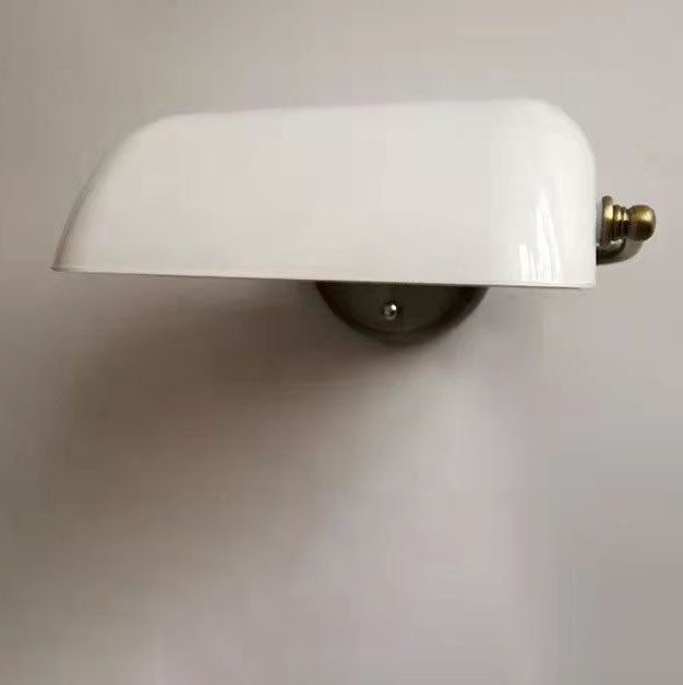 Antique-Style Round Glass & Iron Wall Sconce Light for Living Room