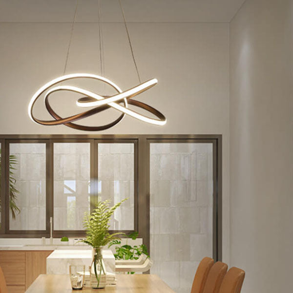 Modern White Aluminum Acrylic LED Chandelier for Living Room Decor