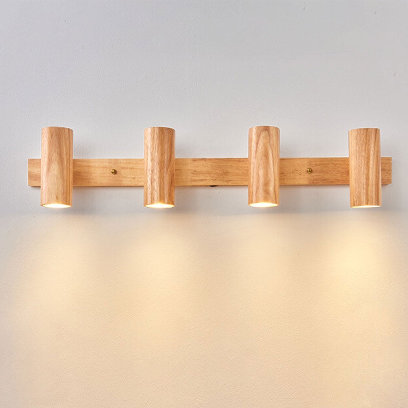 Sleek Minimalist Wooden Track Wall Sconce Lamp for Modern Living Spaces