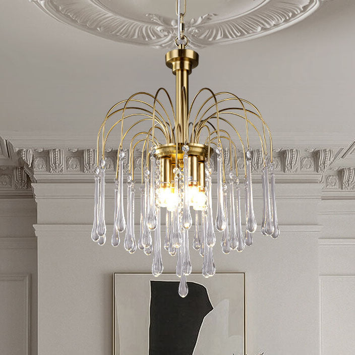 Traditional Copper Teardrop Chandelier - 4/6/10 Light for Living Room