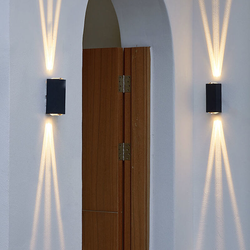 Sleek Silver Aluminum Rectangular LED Outdoor Wall Sconce for Patios