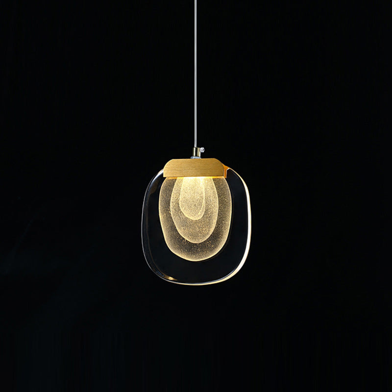 Modern Scandinavian Round Aluminum Crystal LED Chandelier for Living Room