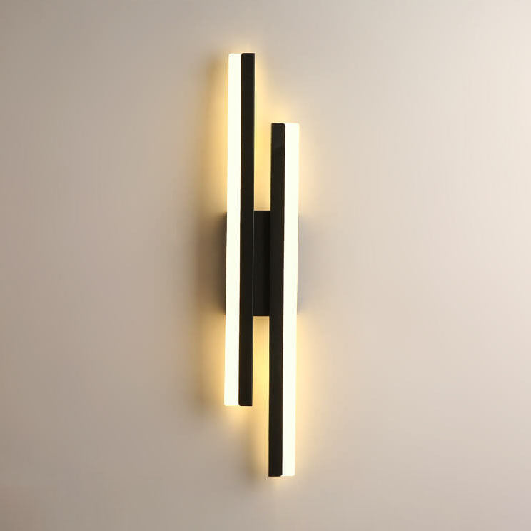 Sleek Black Iron Acrylic LED Wall Sconce Lamp for Contemporary Spaces