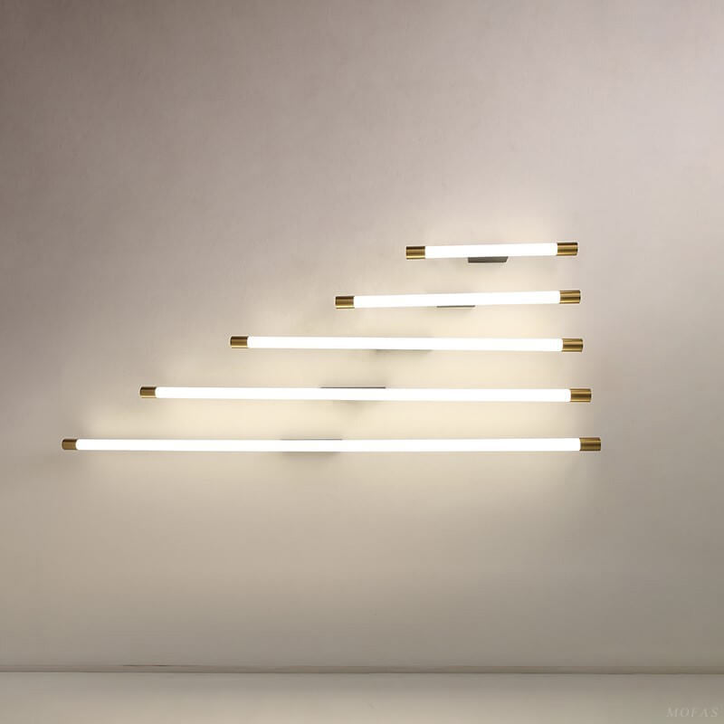 Minimalist Aluminum LED Wall Sconce Lamp in Thin Tube Design for Living Room