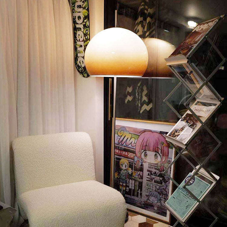 Vintage-Inspired Glass Mushroom Floor Lamp with 2 Lights for Living Room